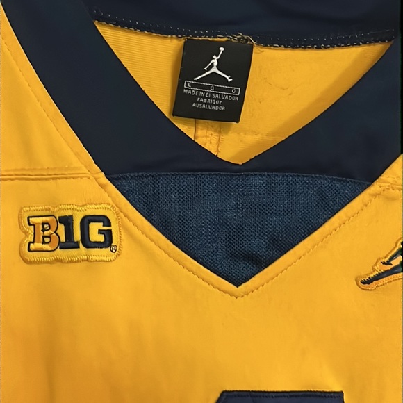 Nike Jordan Harbaugh #4 Maize Michigan Wolverines Stitched Limited Jersey Sz L - Picture 3 of 4